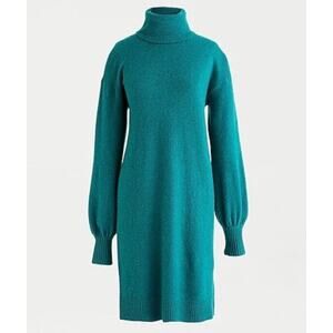 J. Crew Turtleneck Supersoft Yarn Turtleneck Sweater Dress AD080 Jade Size XS